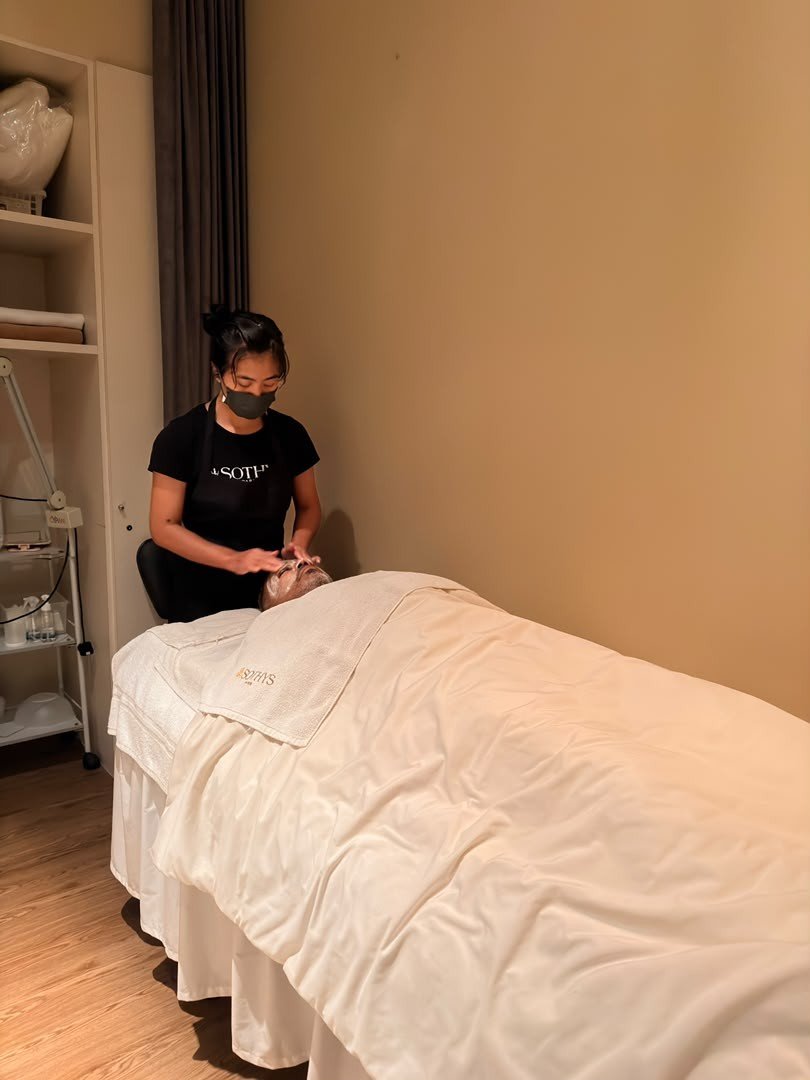 Certified Sothys Aesthetician performing facial treatment at Main Place Mall USJ Subang